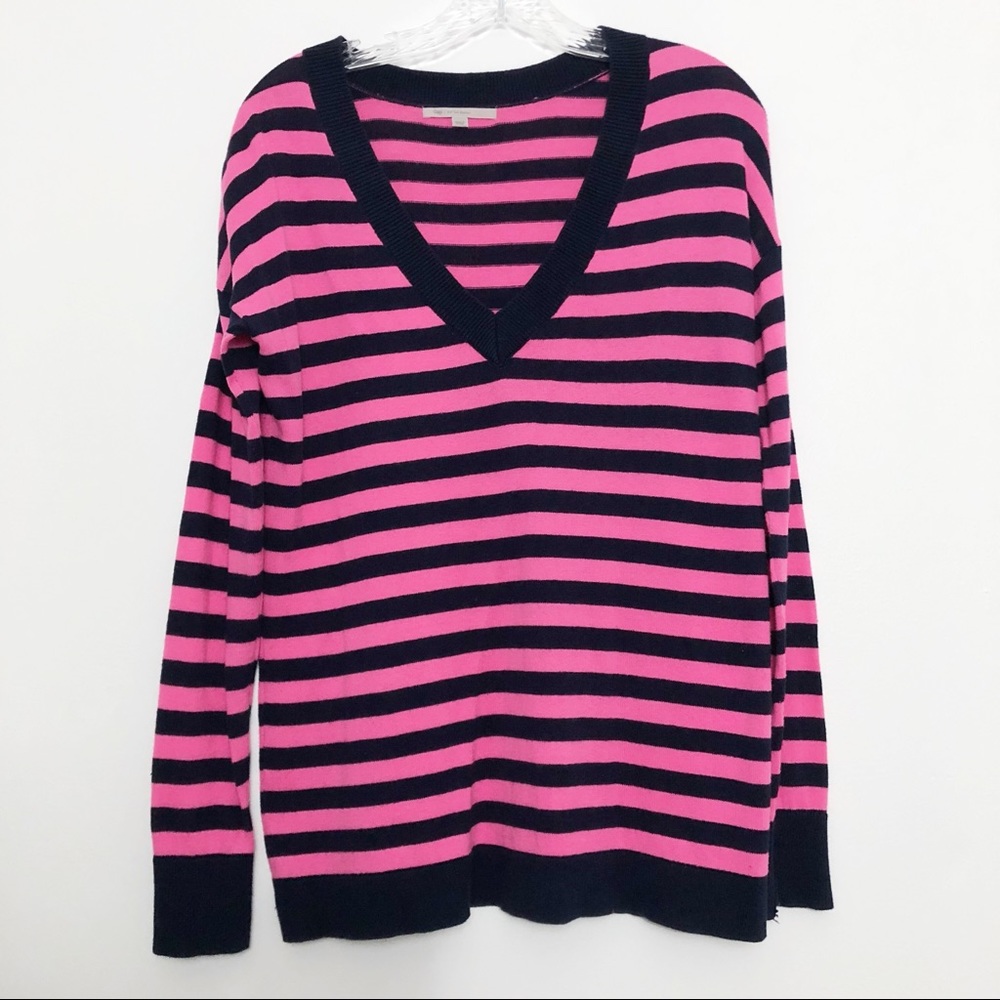 Gap Striped Boyfriend Sweater Pink & Navy Size XS